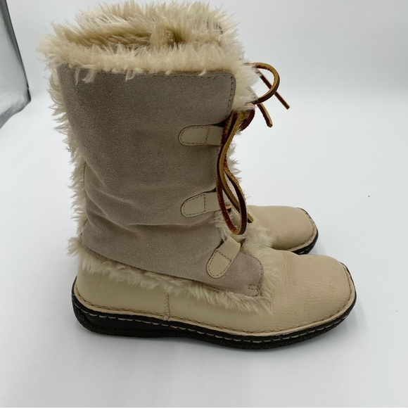 Cherokee‎ Leather Faux Fur Fuzzy Lined Full Lace Up Winter Eskimo Boots Size 7 - Picture 6 of 9